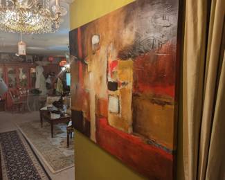 Large Original Oil on Canvas Abstract signed by CSD