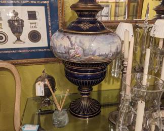 Pair of 18th Century porcelain and bronze lidded vases