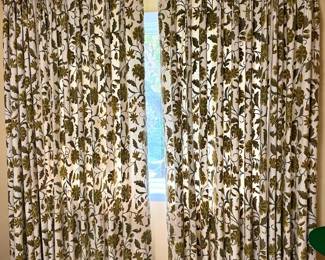 90inch Floral Curtains With Green, Yellow,  Brown Tones