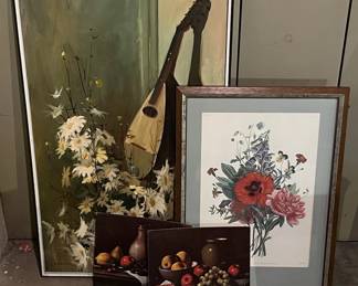 Cawthorn Lithos, Floral Print, Mandolin Painting