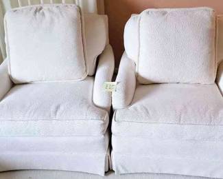  Upholstered CreamColored Armchairs 