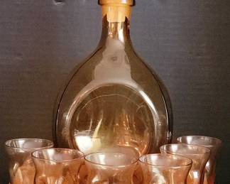 Amber Decanter Shot Glasses, And Abalone Bottle Opener