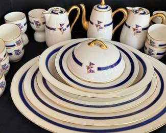 Lenox Belleek Detroit Yacht Club Tea Set