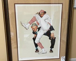 Norman Rockwell 100 Years Of Baseball Signed Print