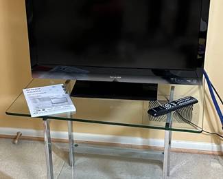 32in Sharp Aquos TV W Glass End Table