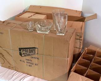 Colony Crystal Glassware 40piece Set 2 Sets Total, One Is Unopened