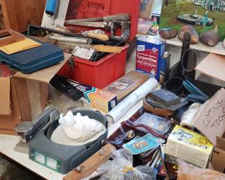Various tools and art supplies