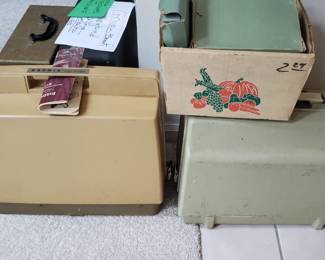 2 sewing machines, Sears brand and Singer