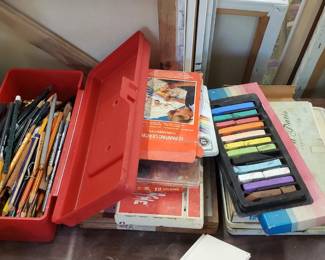 Various art supplies