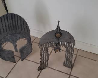 David Crown metal mask sculpture