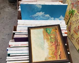 Multiple small canvases