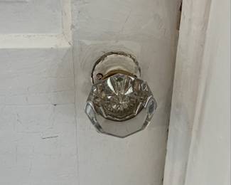 antique octagonal glass door knob 