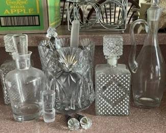 Decanters, Crystal Stoppers and Bar Tools