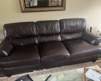 Leather Sofa: 84"X32"X38”