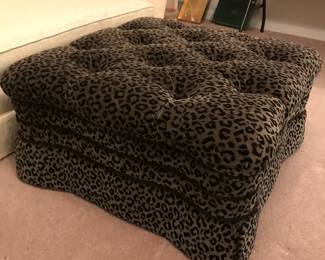 Large Velvet Ottoman 