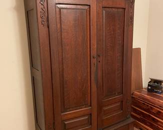Victorian Oak Armoire