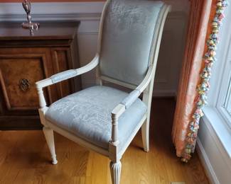 Tomlinson Chair. There are 2 of these that go with dining room set. Back has a peacock design on it.