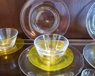 18 PC. Steuben plates and bowl set. 6 settings. $125