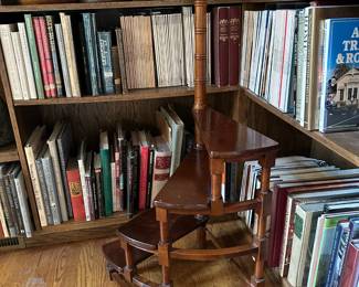 1950's Italian Carved Walnut Spiral 4-Step Library Ladder