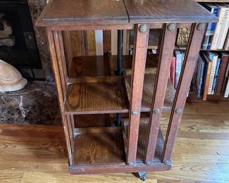 Antique 1800’s DANNER MFG Oak Revolving Bookcase