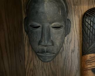 Hand Carved Wood African Death Mask - Ibibio Tribe Nigeria
