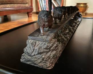 Hand Carved Wood Parade "Pride" of Lions