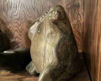 Large Inuit Stone Carved Sea Lion