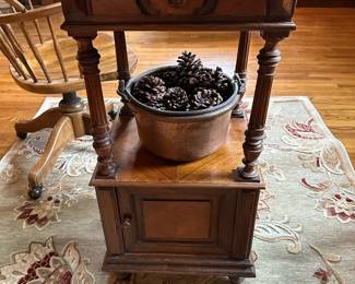 Antique Marble Topped French Style End Table