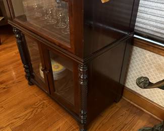 Antique Drop Front English Walnut Cabinet