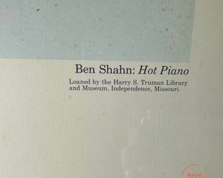 1975 Exhibition Poster by BEN SHAHN "Hot Piano" (Harry S Truman)