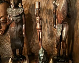 Hand Carved African Figural Statues