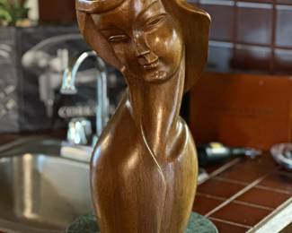 MCM Female Nouveau Wood Carving