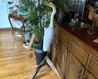 Original Hand Carved Egret by PAUL JOHNSGARD