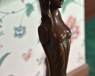 Victorian Demilune Hand Carved Table with Harpy