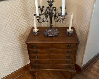 Antique Queen Anne Style Silver Chest