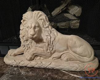 Signed and Numbered Plaster Lion Sculpture