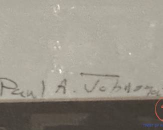 THOMAS MANGELSEN Fence Scene - Original Drawing by PAUL JOHNSGARD