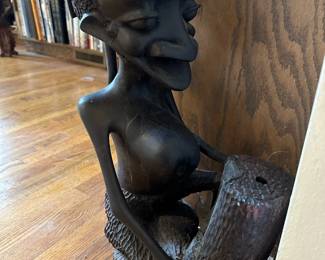 LARGE Hand Carved African Figural Statue