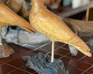 Original Primitive Sand Piper Carvings by PAUL JOHNSGARD