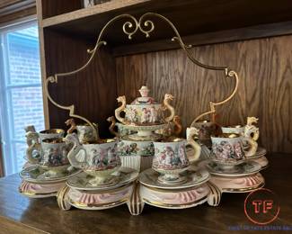 Capodimonte Porcelain Demitasse Tea Service for 10