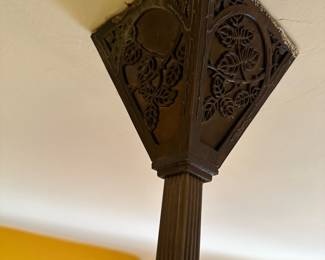 Arts and Crafts Era Light Fixture with Original Slag Glass Inserts