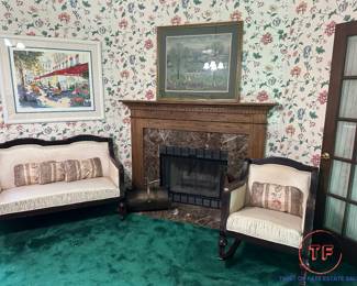 Empire Style Parlor Settee and Rocker