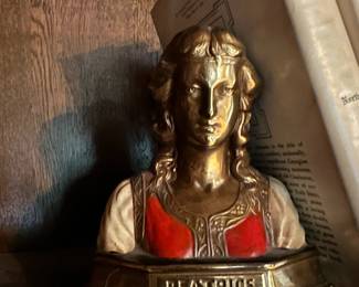 1920's Marion Bronze Dante and Beatrice Bust Bookends