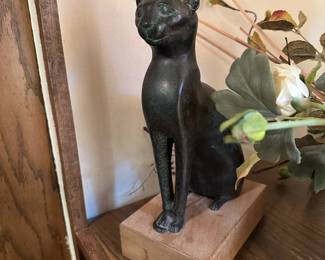 Vintage Bronze Cat Statuette