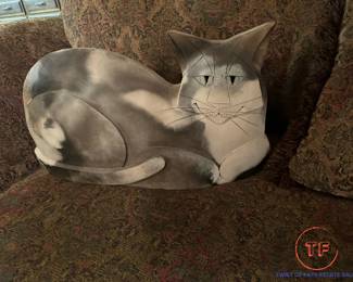 Pit Fired Ceramic Cat Sculpture by MARY GATES DEWEY