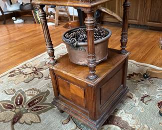 Antique Marble Topped French Style End Table
