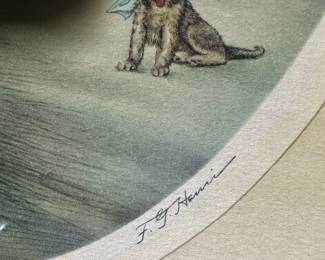 Women & Dogs F.G. HENRI Etching