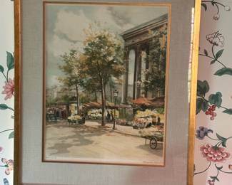 Original Signed Watercolor by CHARLES MARTIN - Paris Scene