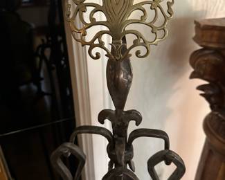 Antique Hand Forged Fireplace Set