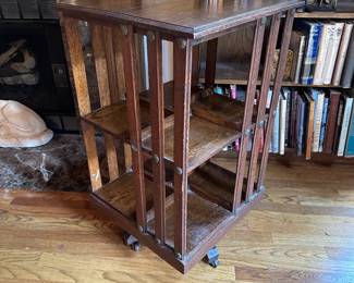 Antique 1800’s DANNER MFG Oak Revolving Bookcase